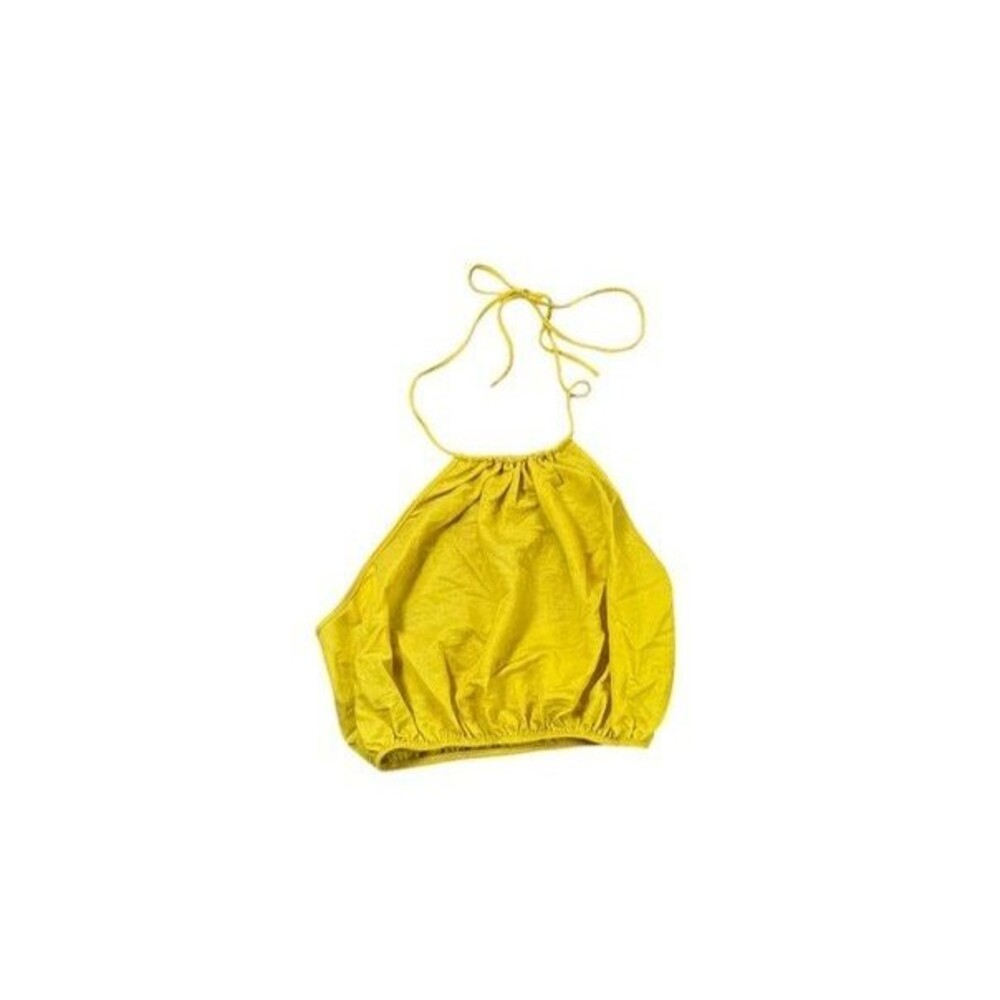 Zara Boho Camisole Mustard Yellow Halter Tank Top Womens Size Medium Backless
